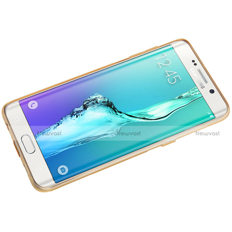 Ultra-thin Transparent TPU Soft Case T04 for Samsung Galaxy S6 Edge+ Plus SM-G928F Gold