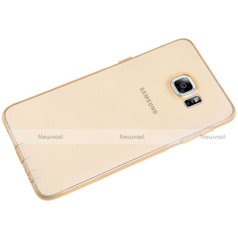 Ultra-thin Transparent TPU Soft Case T04 for Samsung Galaxy S6 Edge+ Plus SM-G928F Gold