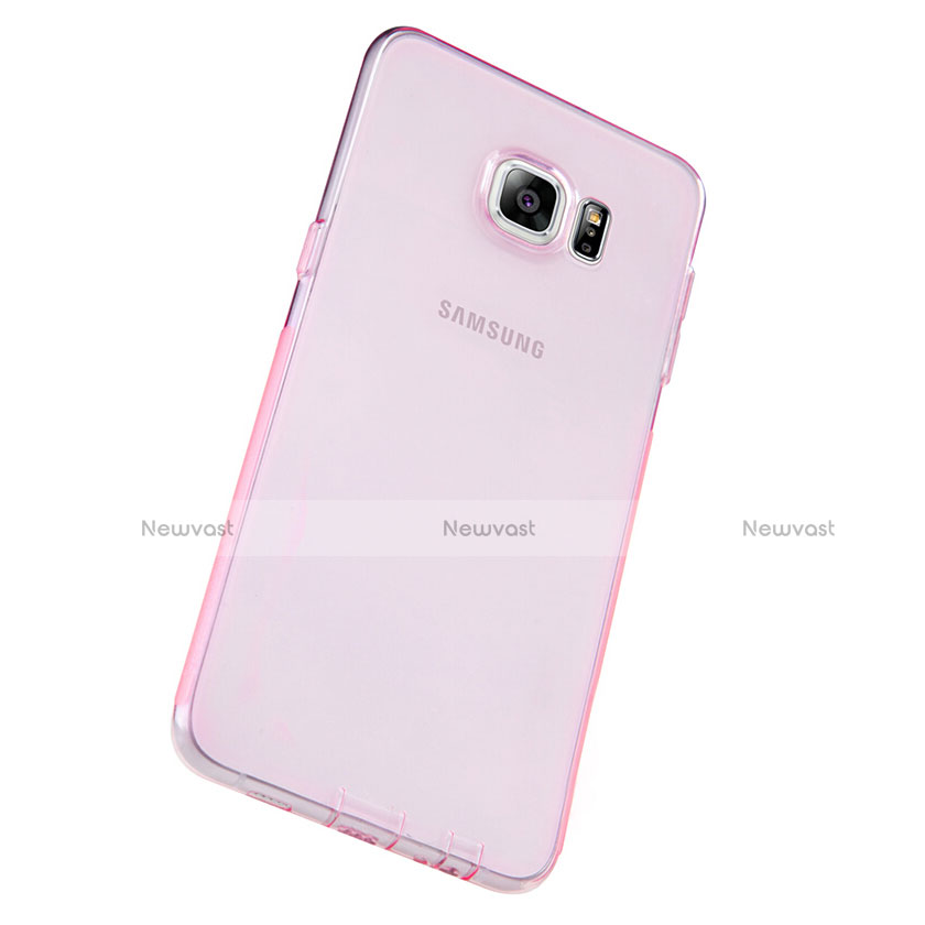 Ultra-thin Transparent TPU Soft Case T04 for Samsung Galaxy S6 Edge+ Plus SM-G928F Pink