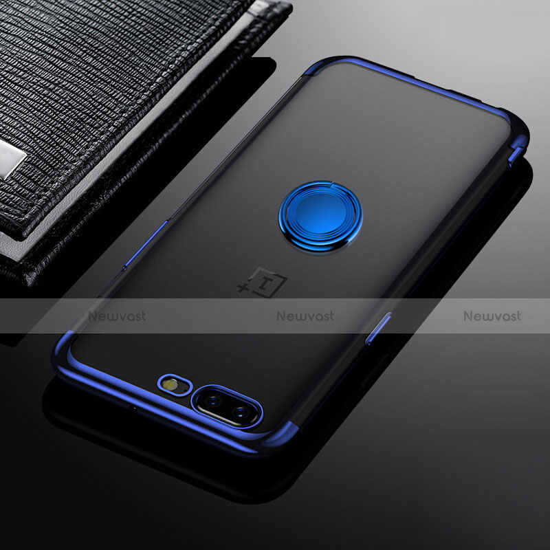 Ultra-thin Transparent TPU Soft Case T05 for OnePlus 5 Blue