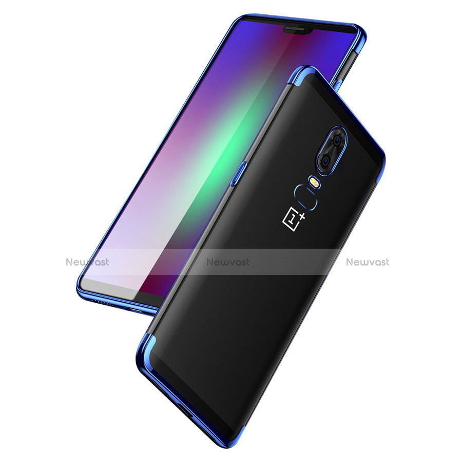 Ultra-thin Transparent TPU Soft Case T05 for OnePlus 6 Blue