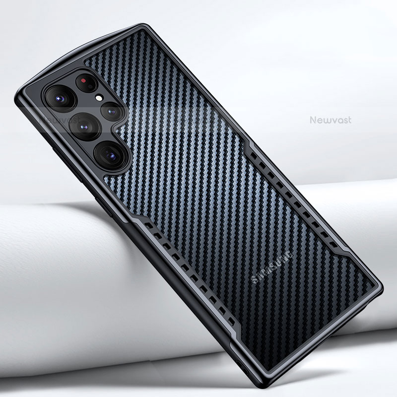 Ultra-thin Transparent TPU Soft Case T06 for Samsung Galaxy S21 Ultra 5G Black