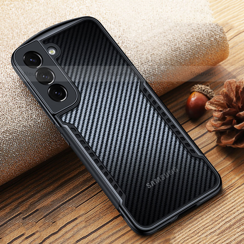 Ultra-thin Transparent TPU Soft Case T06 for Samsung Galaxy S22 Plus 5G Black