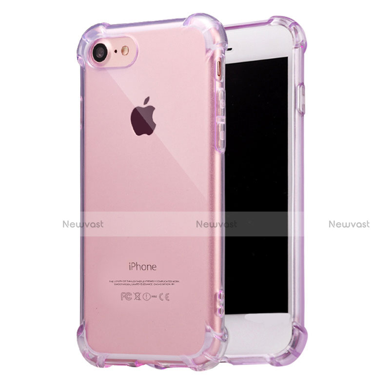 Ultra-thin Transparent TPU Soft Case T07 for Apple iPhone SE (2020) Purple
