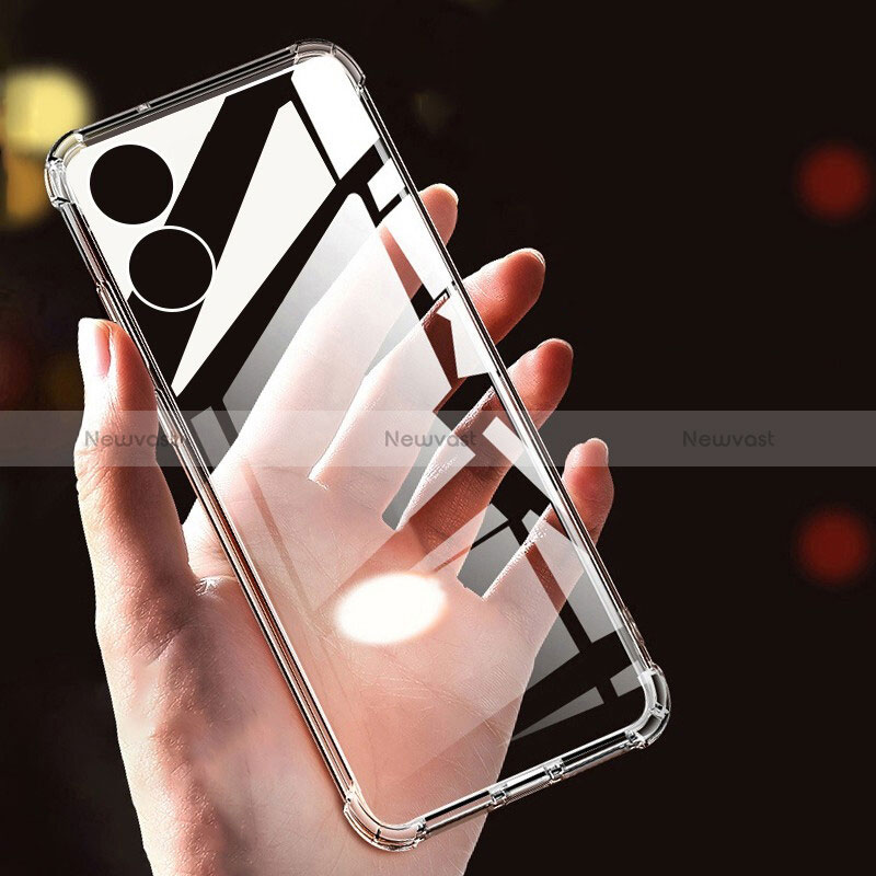 Ultra-thin Transparent TPU Soft Case T07 for Oppo A58x 5G Clear