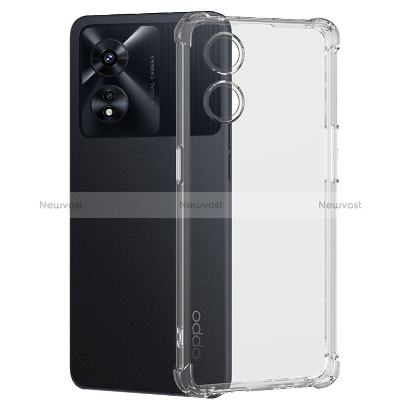 Ultra-thin Transparent TPU Soft Case T07 for Oppo A58x 5G Clear