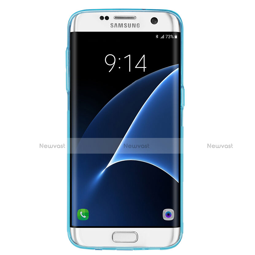 Ultra-thin Transparent TPU Soft Case T07 for Samsung Galaxy S7 Edge G935F Blue