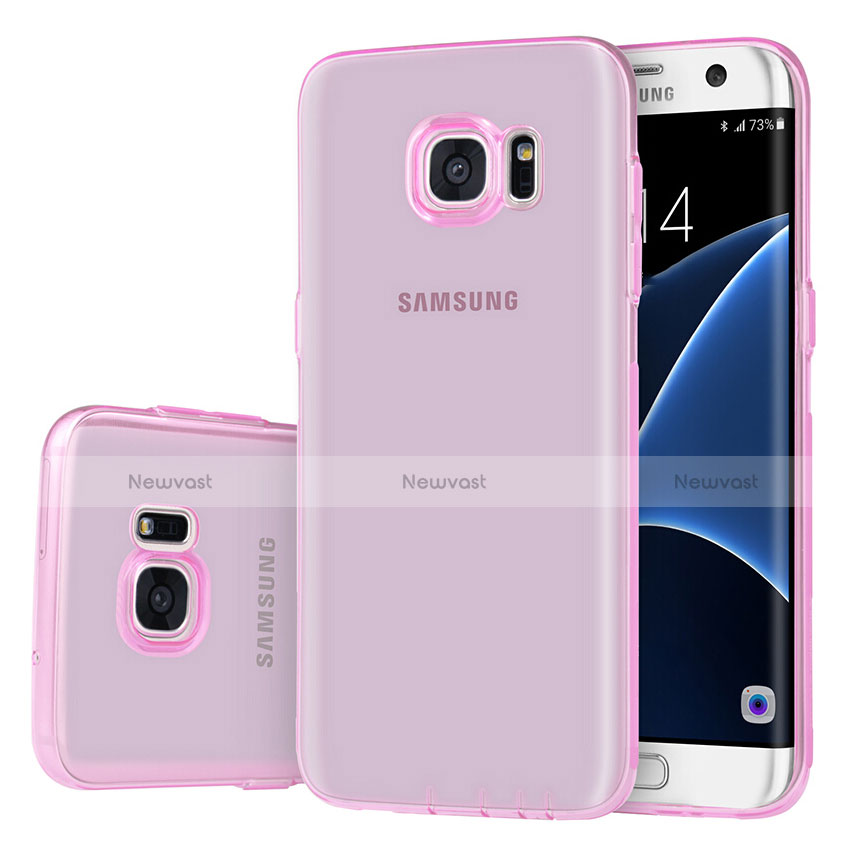 Ultra-thin Transparent TPU Soft Case T07 for Samsung Galaxy S7 Edge G935F Pink