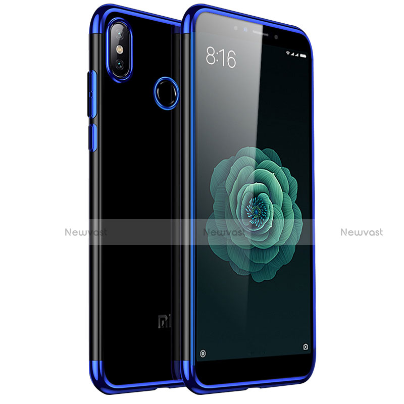 Ultra-thin Transparent TPU Soft Case T07 for Xiaomi Mi A2 Blue