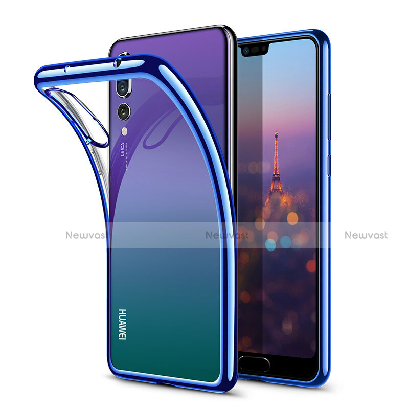 Ultra-thin Transparent TPU Soft Case T08 for Huawei P20 Pro Blue