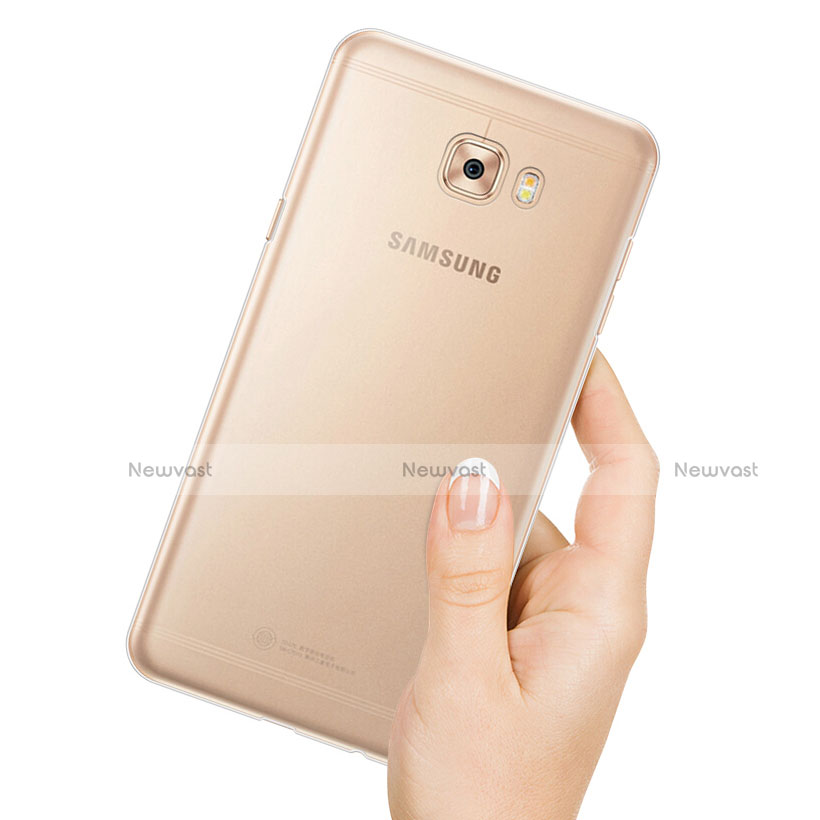 Ultra-thin Transparent TPU Soft Case T08 for Samsung Galaxy C7 Pro C7010 Clear