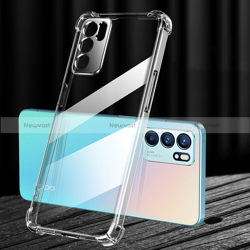 Ultra-thin Transparent TPU Soft Case T10 for Oppo Reno6 Pro 5G India Clear