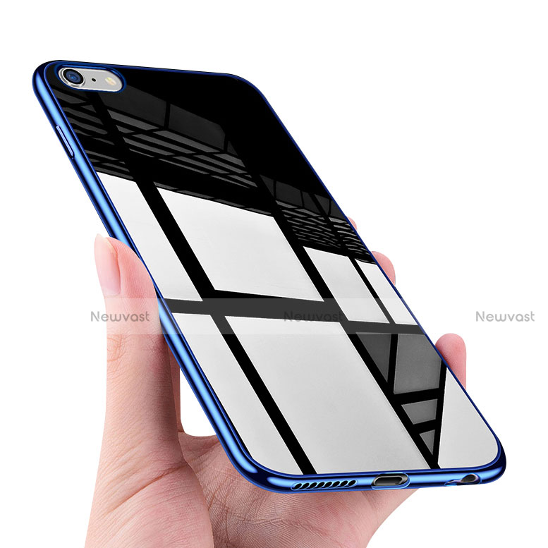 Ultra-thin Transparent TPU Soft Case T12 for Apple iPhone 6 Plus Blue