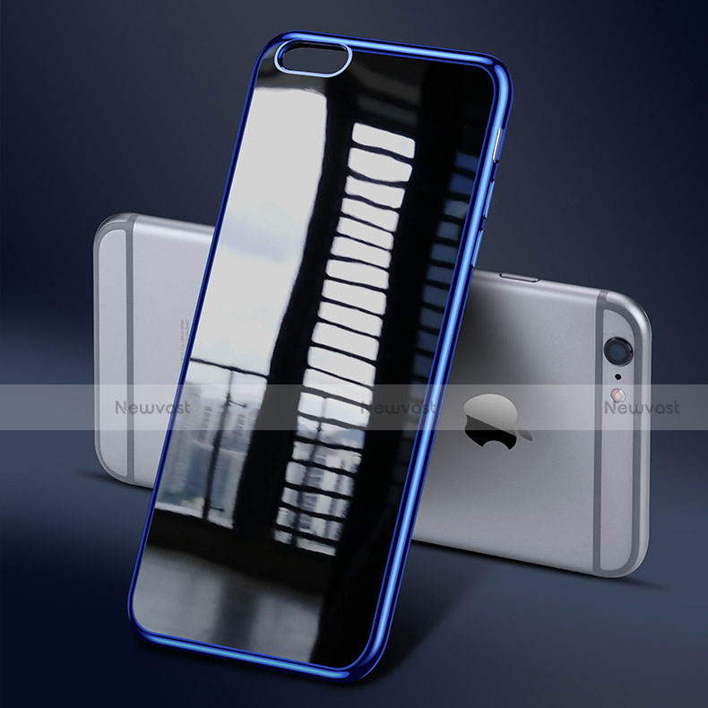 Ultra-thin Transparent TPU Soft Case T12 for Apple iPhone 6 Plus Blue