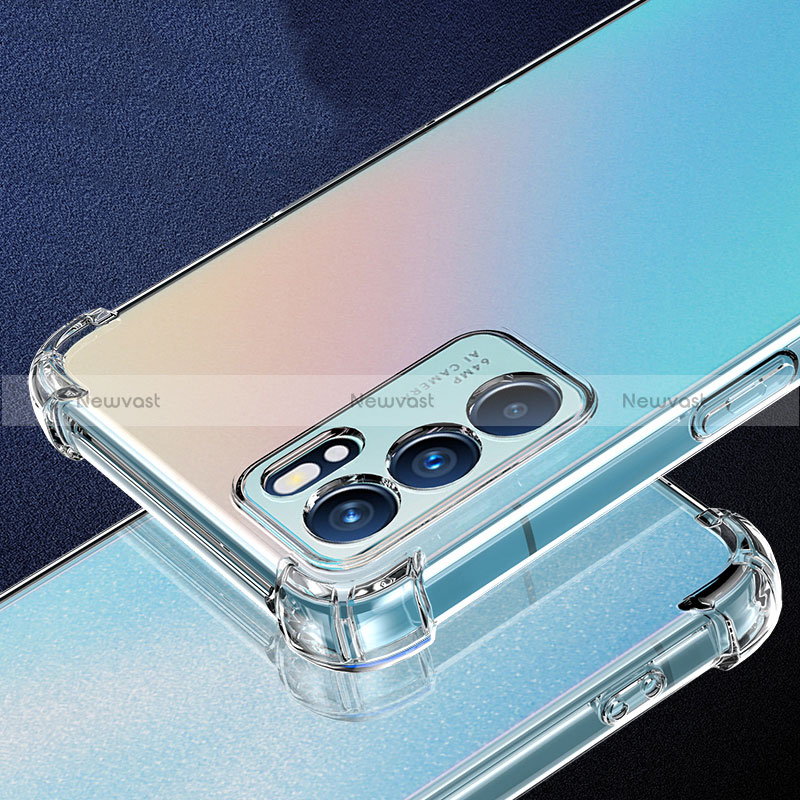 Ultra-thin Transparent TPU Soft Case T12 for Oppo Reno6 Pro 5G India Clear