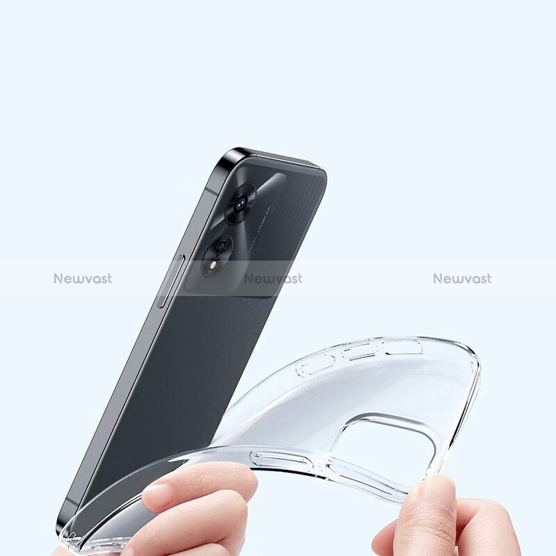 Ultra-thin Transparent TPU Soft Case T15 for Oppo A58x 5G Clear