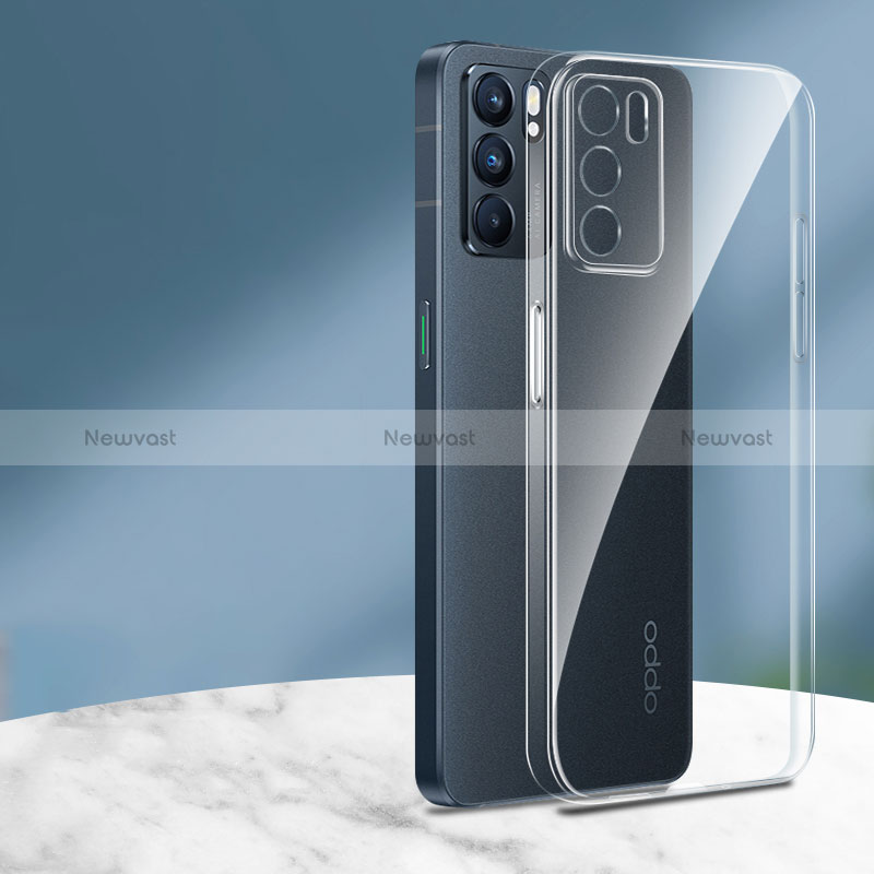 Ultra-thin Transparent TPU Soft Case T15 for Oppo Reno6 5G Clear