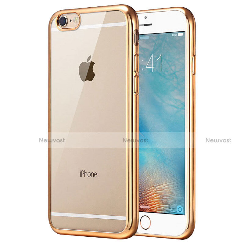 Ultra-thin Transparent TPU Soft Case T16 for Apple iPhone 6S Gold