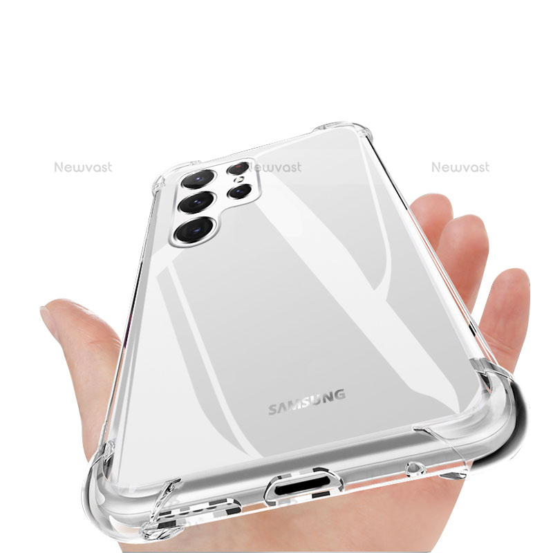 Ultra-thin Transparent TPU Soft Case T16 for Samsung Galaxy S21 Ultra 5G Black