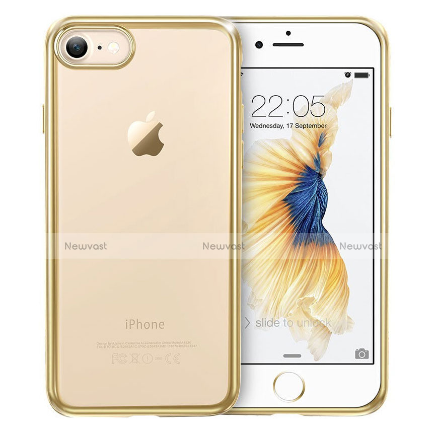 Ultra-thin Transparent TPU Soft Case T18 for Apple iPhone SE3 2022 Gold