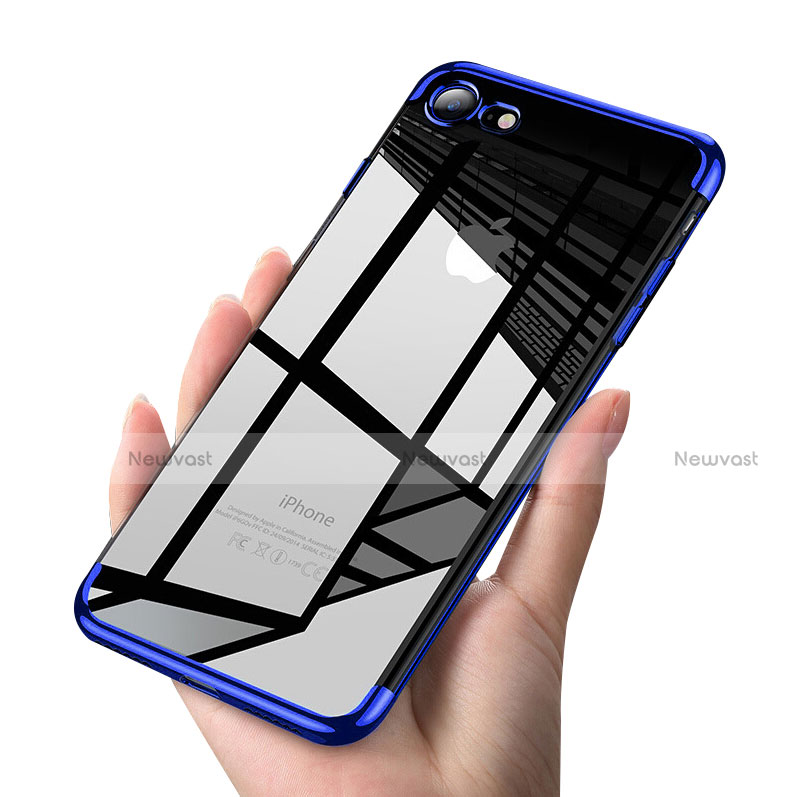 Ultra-thin Transparent TPU Soft Case T19 for Apple iPhone 8 Blue