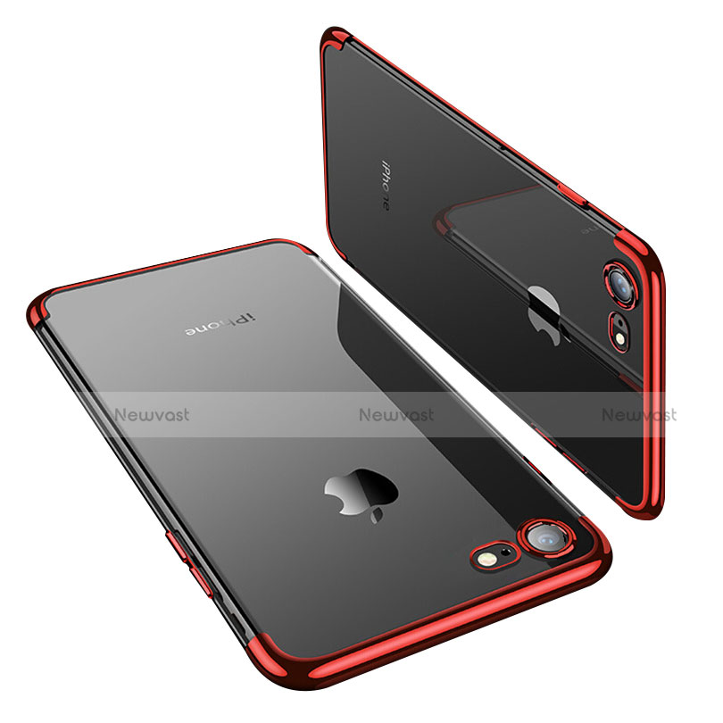 Ultra-thin Transparent TPU Soft Case T19 for Apple iPhone SE (2020) Red