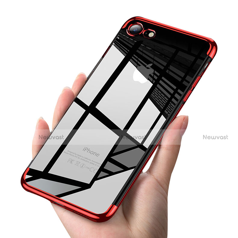 Ultra-thin Transparent TPU Soft Case T19 for Apple iPhone SE3 2022 Red