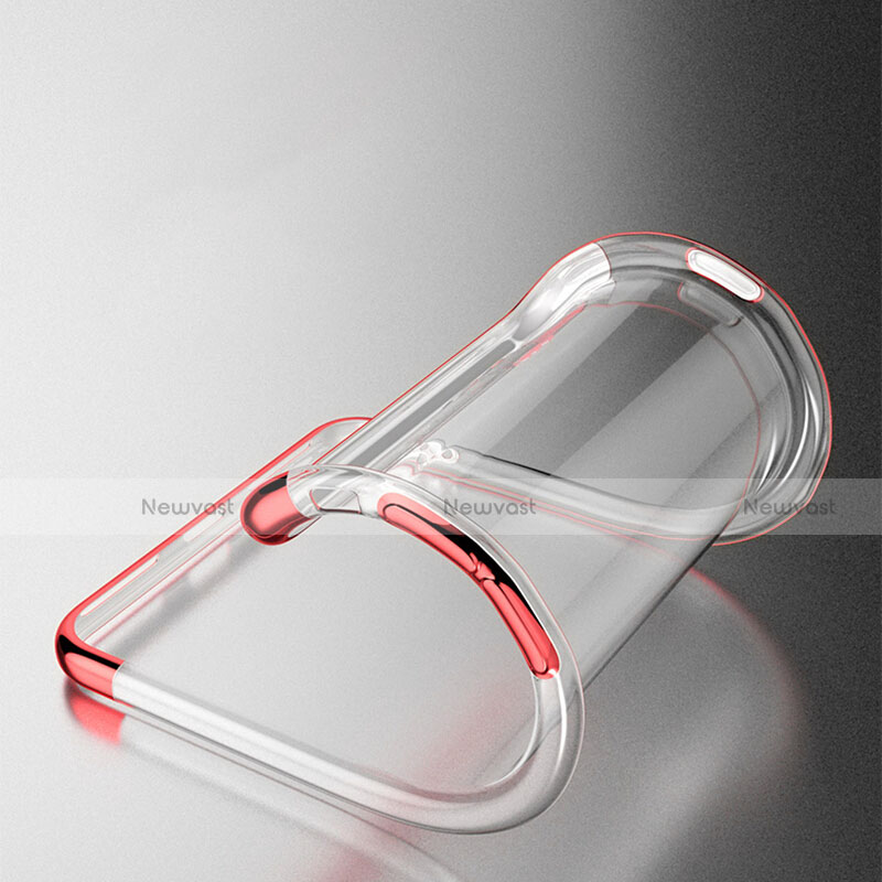 Ultra-thin Transparent TPU Soft Case T19 for Apple iPhone SE3 2022 Red