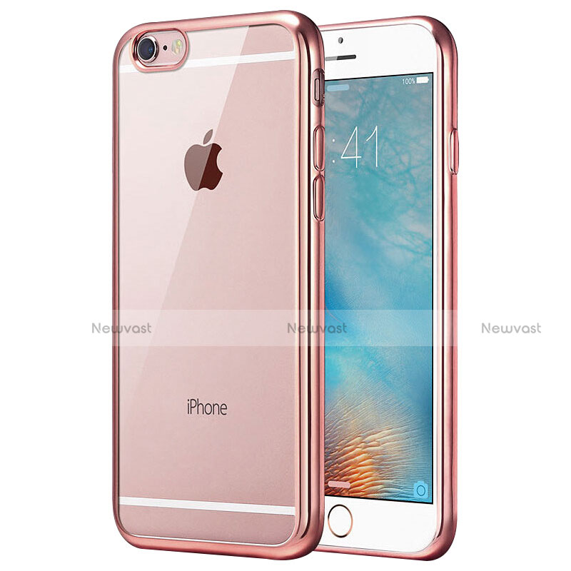 Ultra-thin Transparent TPU Soft Case T21 for Apple iPhone SE (2020) Rose Gold