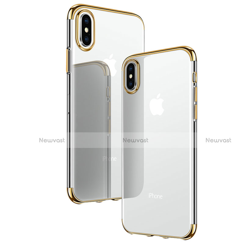 Ultra-thin Transparent TPU Soft Case T24 for Apple iPhone Xs Gold