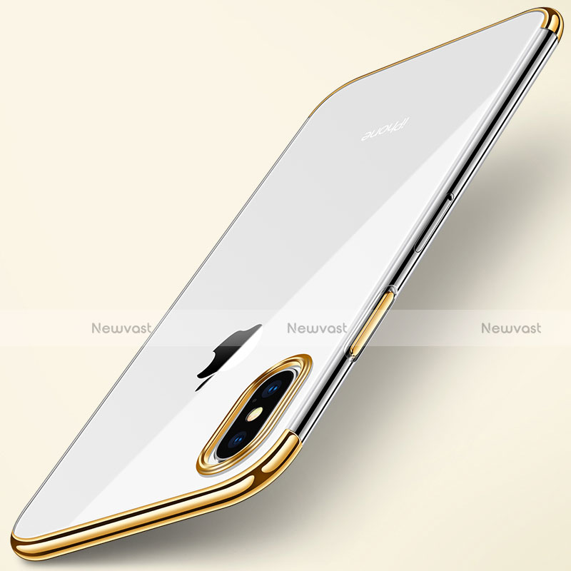 Ultra-thin Transparent TPU Soft Case T24 for Apple iPhone Xs Gold