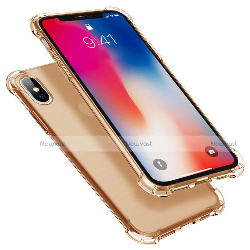 Ultra-thin Transparent TPU Soft Case U01 for Apple iPhone Xs Max Gold