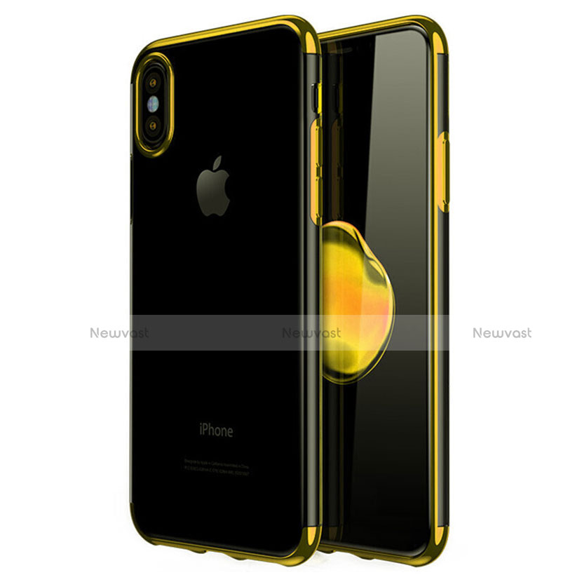 Ultra-thin Transparent TPU Soft Case V02 for Apple iPhone Xs Max Gold