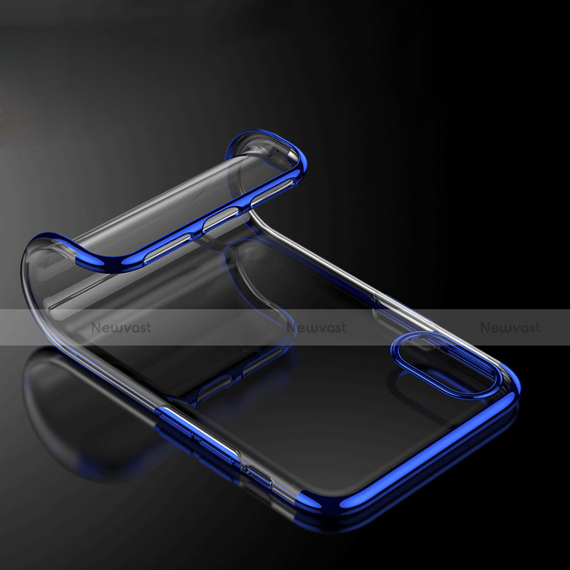 Ultra-thin Transparent TPU Soft Case V07 for Apple iPhone X Blue