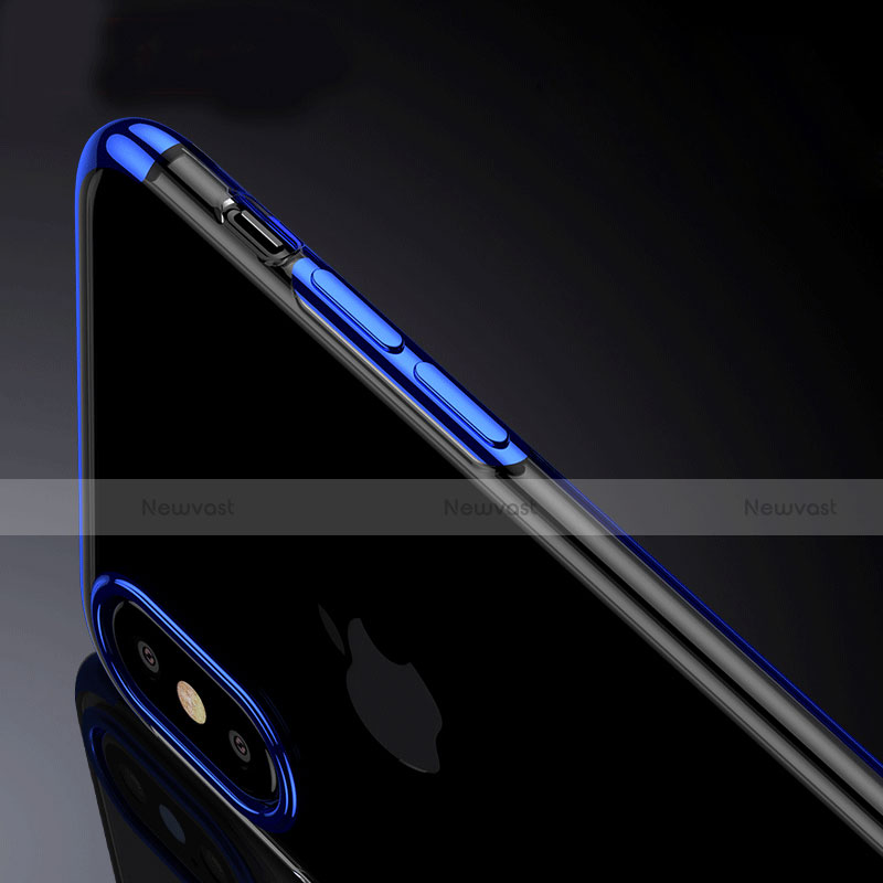 Ultra-thin Transparent TPU Soft Case V07 for Apple iPhone Xs Max Blue