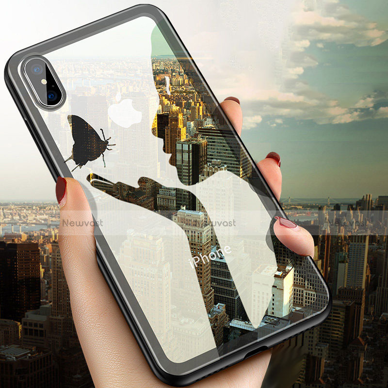 Ultra-thin Transparent TPU Soft Case V08 for Apple iPhone Xs Black