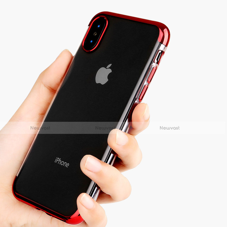 Ultra-thin Transparent TPU Soft Case V11 for Apple iPhone X Red