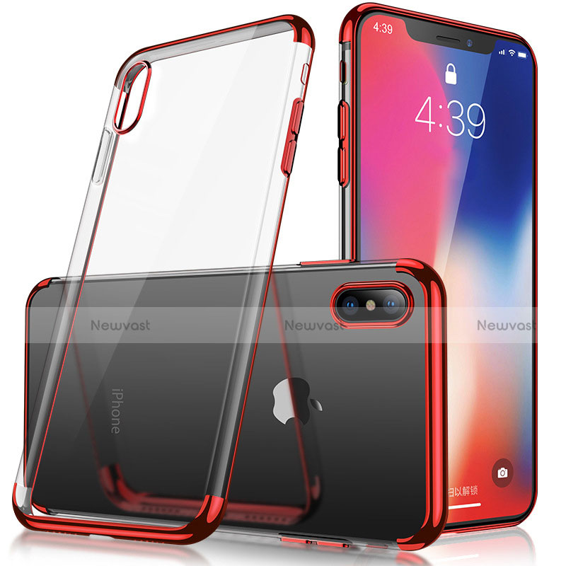 Ultra-thin Transparent TPU Soft Case V11 for Apple iPhone X Red