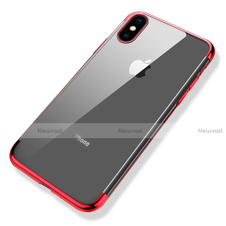 Ultra-thin Transparent TPU Soft Case V11 for Apple iPhone X Red