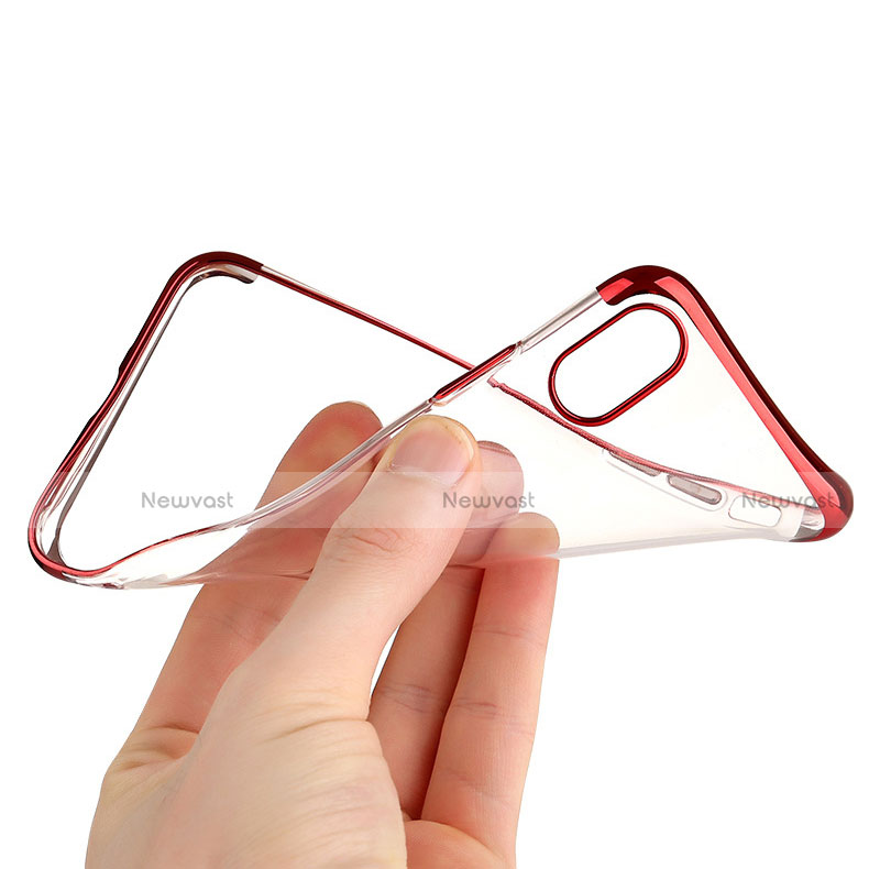 Ultra-thin Transparent TPU Soft Case V11 for Apple iPhone X Red