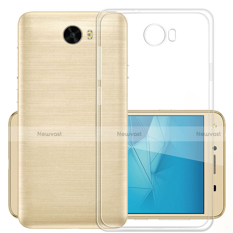 Ultra-thin Transparent TPU Soft Case with Finger Ring Stand and Screen Protector for Huawei Honor Play 5 Clear