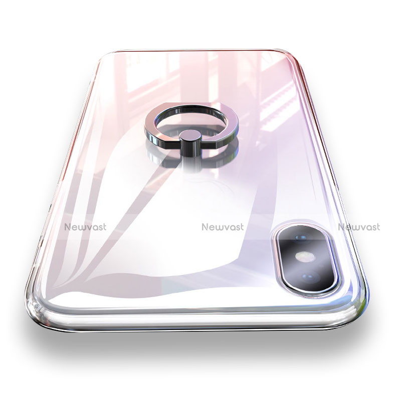 Ultra-thin Transparent TPU Soft Case with Finger Ring Stand for Apple iPhone Xs Max Clear