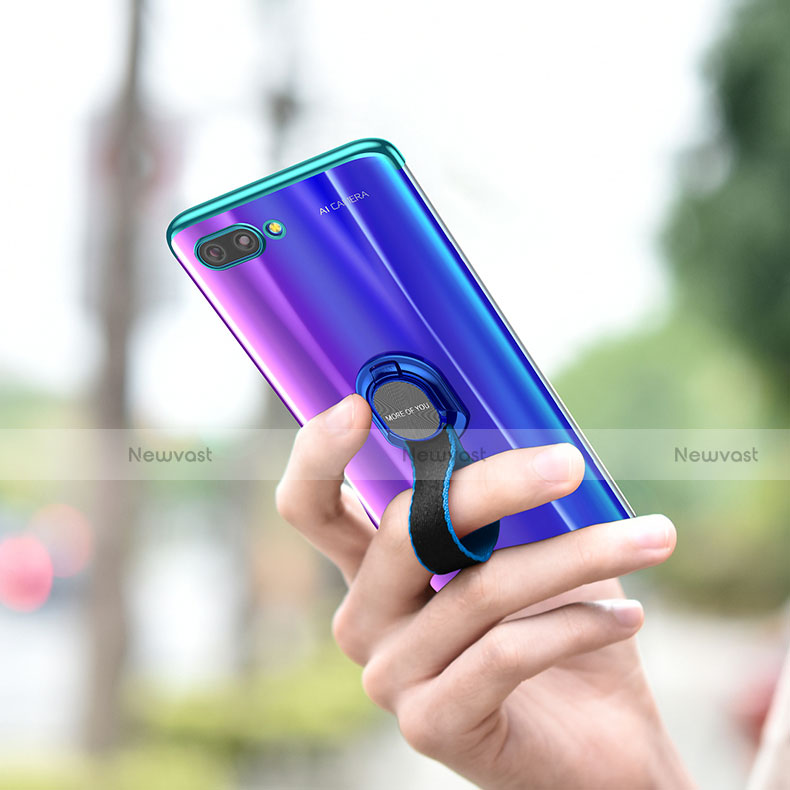 Ultra-thin Transparent TPU Soft Case with Finger Ring Stand for Huawei Honor 10