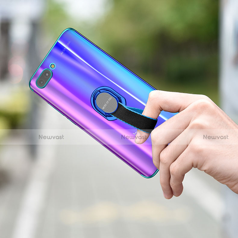 Ultra-thin Transparent TPU Soft Case with Finger Ring Stand for Huawei Honor 10