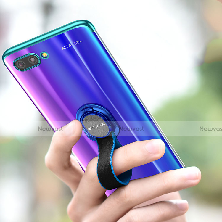 Ultra-thin Transparent TPU Soft Case with Finger Ring Stand for Huawei Honor 10