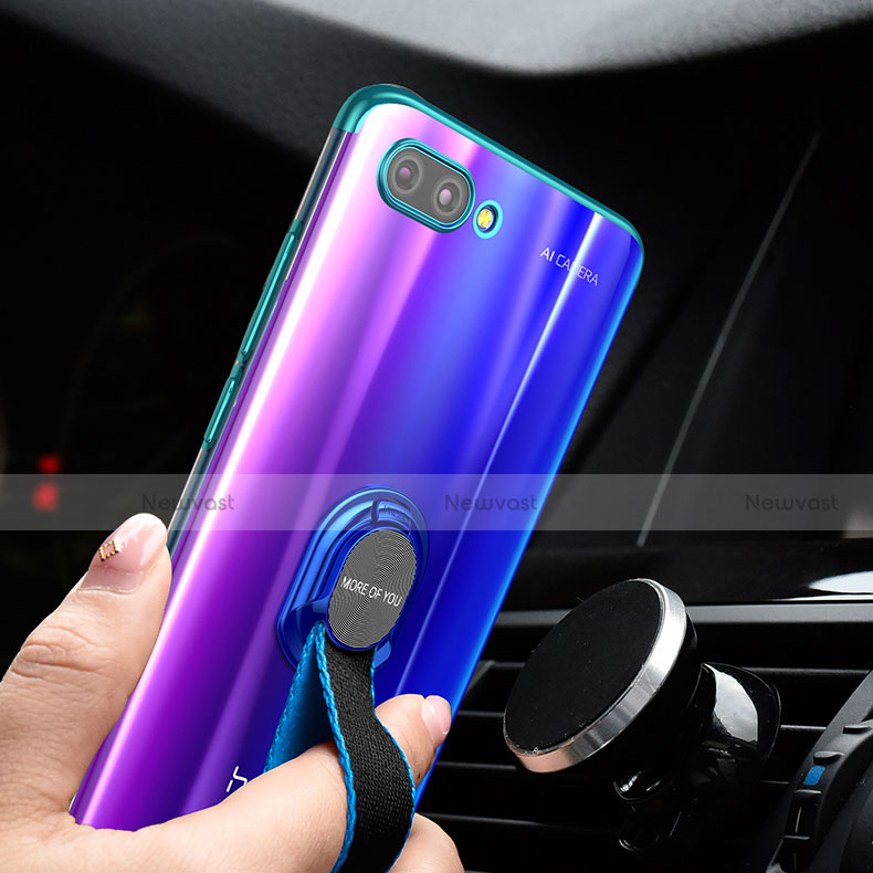 Ultra-thin Transparent TPU Soft Case with Finger Ring Stand for Huawei Honor 10