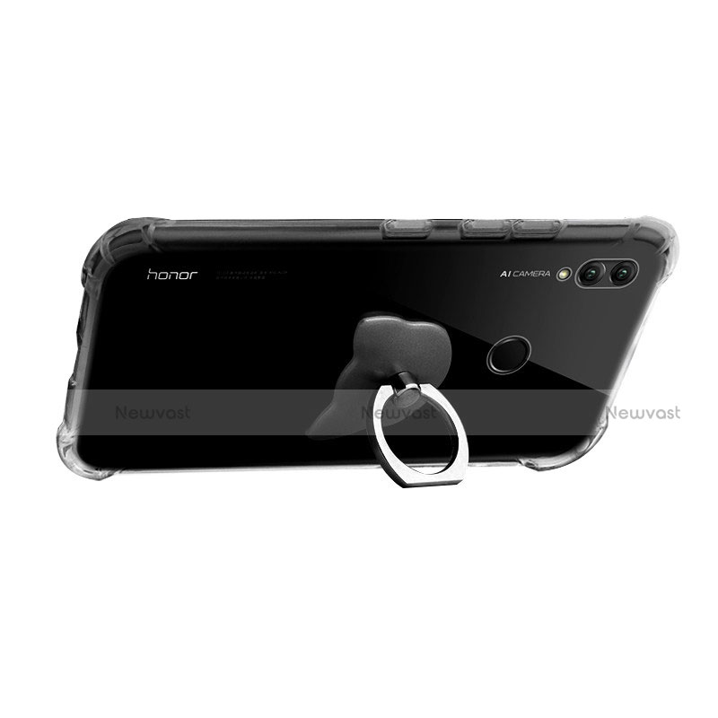Ultra-thin Transparent TPU Soft Case with Finger Ring Stand for Huawei Honor Note 10 Clear
