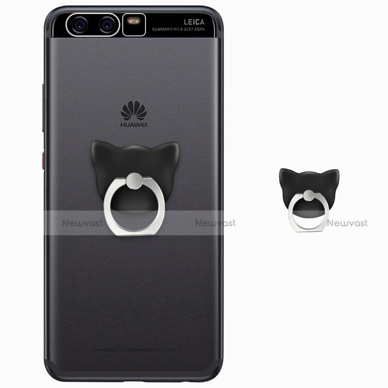 Ultra-thin Transparent TPU Soft Case with Finger Ring Stand for Huawei P10 Plus Clear