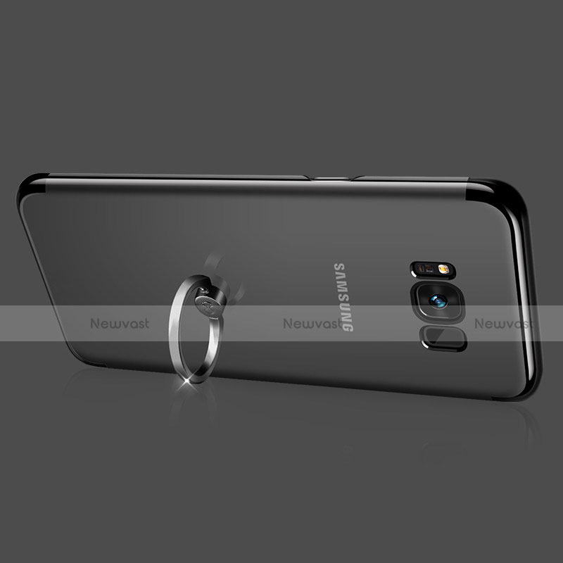 Ultra-thin Transparent TPU Soft Case with Finger Ring Stand for Samsung Galaxy S8 Clear