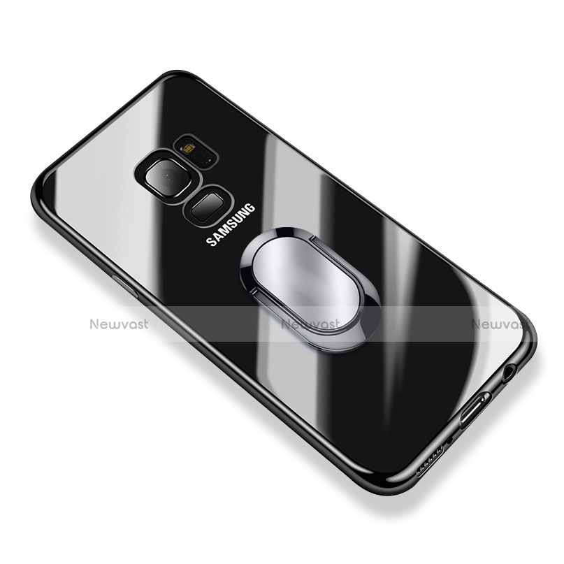 Ultra-thin Transparent TPU Soft Case with Finger Ring Stand for Samsung Galaxy S9 Clear